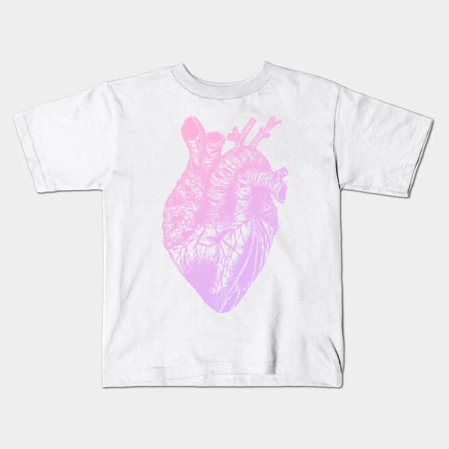 pink and lavender heart gradient Kids T-Shirt by lovefromsirius